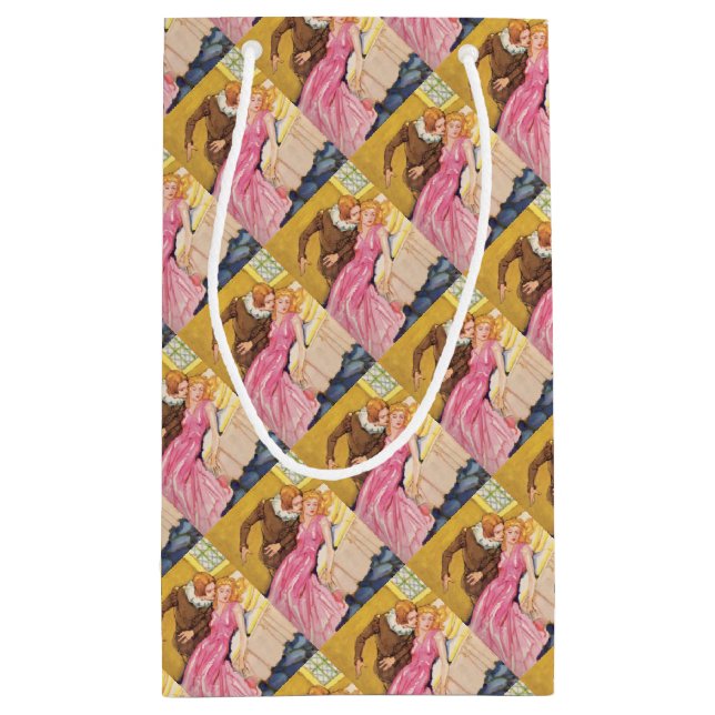 Sacola Para Presentes Pequena Príncipe Encantado beijando Beleza Dormindo (Verso)