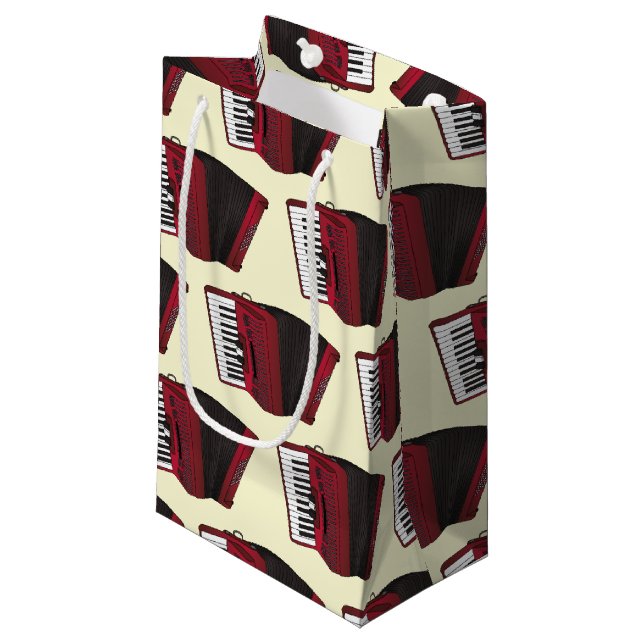 Sacola Para Presentes Pequena Professor de Música Musical Accordion Instrumento (Frente inclinada)