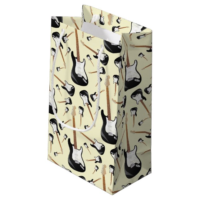 Sacola Para Presentes Pequena Professor de Música Musical de Violão Elétrico (Verso inclinado)