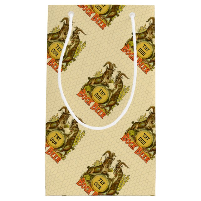 Sacola Para Presentes Pequena Publicidade à Cerveja Goats Bock (Frente)