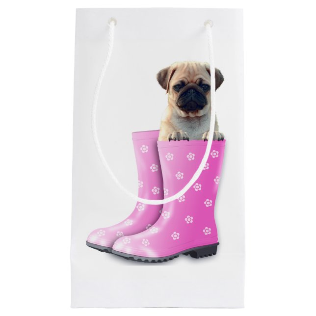 Sacola Para Presentes Pequena Pug (Frente)