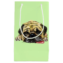 Sacola Para Presentes Pequena Pug Dog Gift Bag Engraçado - Suas Cores ou Texto