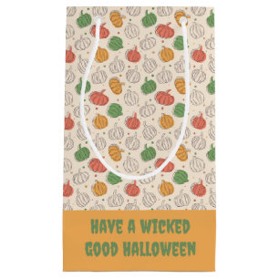 Sacola Para Presentes Pequena Pumpkin Halloween amarelo laranja