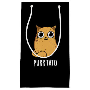 Sacola Para Presentes Pequena Purr-tato Funny Cat Batata Negra