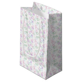 Sacola Para Presentes Pequena Puzzles - Contorno de Verão em Fundo Branco