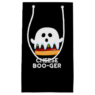 Sacola Para Presentes Pequena Queijo Boo-ger Funny Ghost Pun Dark BG