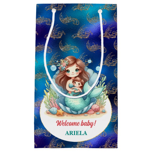 Sacola Para Presentes Pequena Querida Pequena Sereia Doce (Frente)