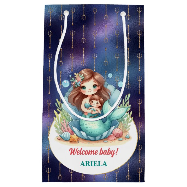 Sacola Para Presentes Pequena Querida Pequena Sereia Doce (Frente)