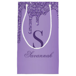 Sacola Para Presentes Pequena Quic Sparkle Purple Glitter Drives Monograma