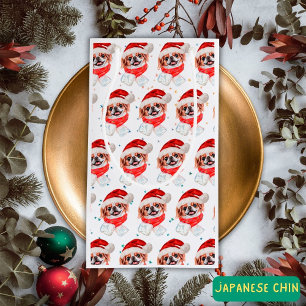 Sacola Para Presentes Pequena Raça de Cão Japanese Chin Estrelas de Natal