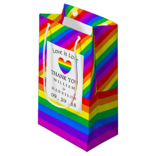 Sacola Para Presentes Pequena Rainbow Heart Love is Love