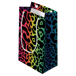 Sacola Para Presentes Pequena Rainbow Leopard Gift Bag