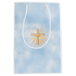 Sacola Para Presentes Pequena Raios de Luz da Cruz Religiosa