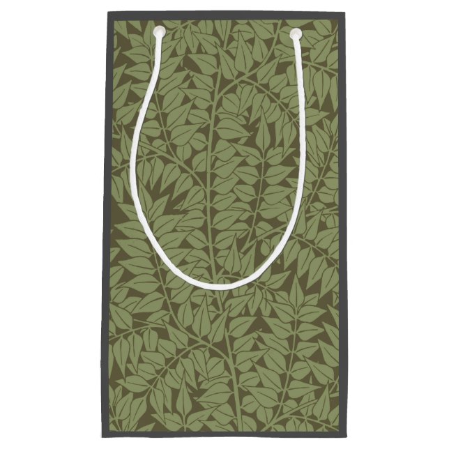 Sacola Para Presentes Pequena Ramo William Morris Arte Nova Clássico Design (Frente)