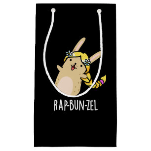 Sacola Para Presentes Pequena Rap-bun-zel Funny Bunny Pun Dark BG