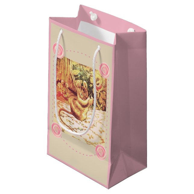 Sacola Para Presentes Pequena Rato de panela Beatrix (Frente inclinada)