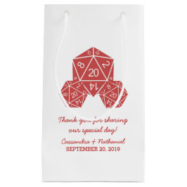 Sacola Para Presentes Pequena Red D20 Dice Wedding Gift Bag