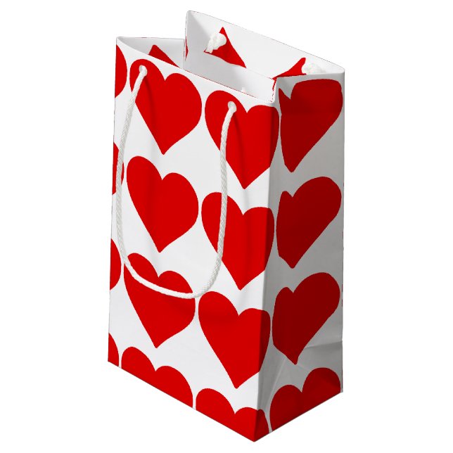 Sacola Para Presentes Pequena Red Heart Shape Love Classic Simple Minimalism (Verso inclinado)