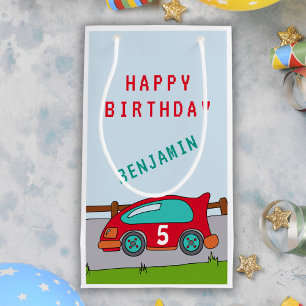 Sacola Para Presentes Pequena Red Racing Carro Feliz Aniversário