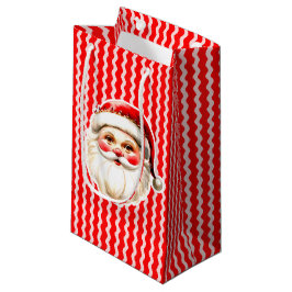 Sacola Para Presentes Pequena Red Retro Santa Claus Ric Natal