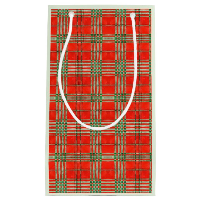 Sacola Para Presentes Pequena RED SCOTT TARTAN Small Gift Bag (Frente)