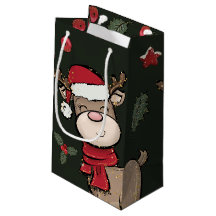 Reindeer e Red Berry Dark - Pequeno Saco Saco de P