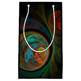 Sacola Para Presentes Pequena Renascimento de Abstrato de Arte Azul