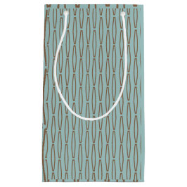 Sacola Para Presentes Pequena Repetição Geométrica Azul Pálido