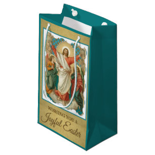 Sacola Para Presentes Pequena Ressurreição da páscoa de anjos de Jesus