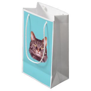 Sacola Para Presentes Pequena Retrato de Foto Cat