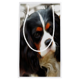 Sacola Para Presentes Pequena Retrato De Um Rei Charles Cavalier Spaniel