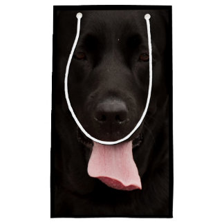 Sacola Para Presentes Pequena Retrato do cão preto