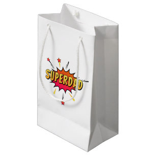 Sacola Para Presentes Pequena Retro-Pop de banda desenhada do Superdad Simples