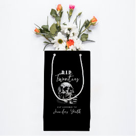 Sacola Para Presentes Pequena RIP 200 Whiskey Gótico Skull Black Aniversário