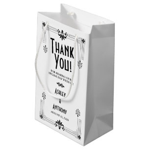 Sacola Para Presentes Pequena Roaring Twenties Art Deco Weding Bag de Boas-vinda