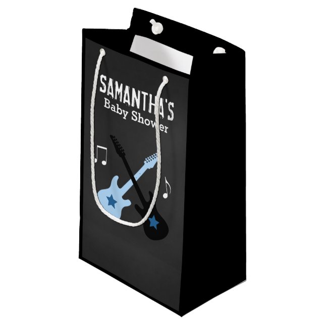 Sacola Para Presentes Pequena Rock Star Rock a Bye Chá de fraldas Gift Bag (Frente inclinada)