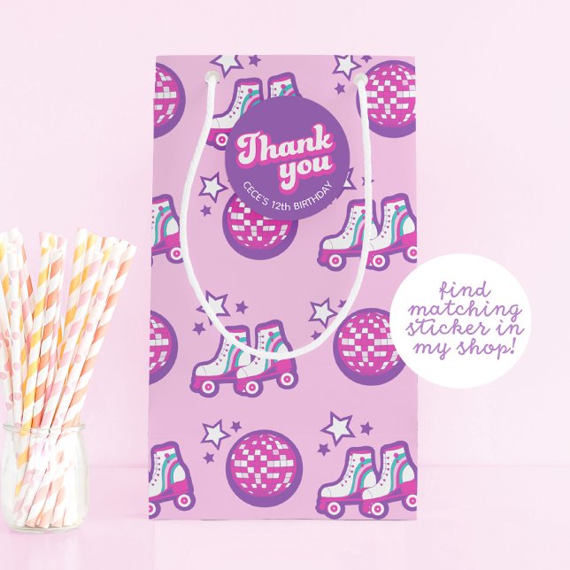 Sacola Para Presentes Pequena Rolo-rolha retrô Disco (Criador carregado)