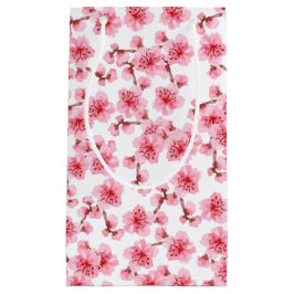 Sacola Para Presentes Pequena Romantic pink Cherry blosson