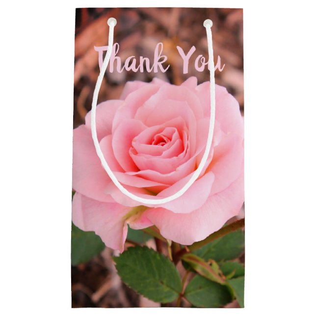 Sacola Para Presentes Pequena Rosa de Jardim Rosa (Frente)