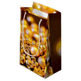 Sacola Para Presentes Pequena Rosa de Natal Dourado Baubles