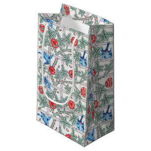 Sacola Para Presentes Pequena Rosa de subida e pássaro pequeno, William Morris S
