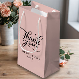 Sacola Para Presentes Pequena Rosa Dourado | Agradecimento de Casamento Minimali