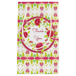 Sacola Para Presentes Pequena Rosa E Borgonha