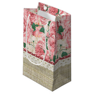 Sacola Para Presentes Pequena Rosa Garden