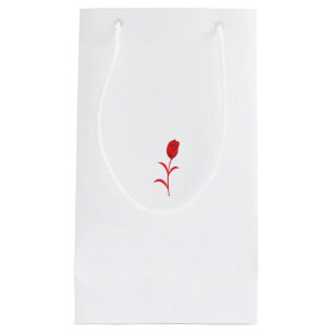 Sacola Para Presentes Pequena Rosa Madder, Lava Vermelho, Design floral