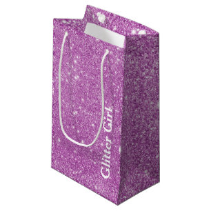 Sacola Para Presentes Pequena Rosa Menina Glitter Rosa Mostre Seu Brilho