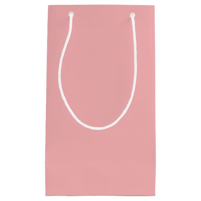 Sacola Para Presentes Pequena Rosa Pastel Sólido (Frente)