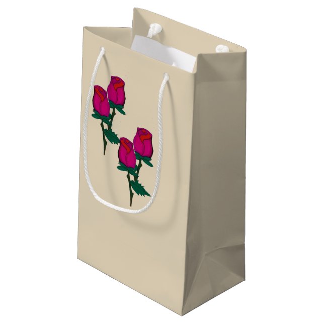 Sacola Para Presentes Pequena Rosa vermelha Gift Bag (Verso inclinado)