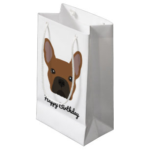 Sacola Para Presentes Pequena Rosto de Buldogue Francês Red Fawn