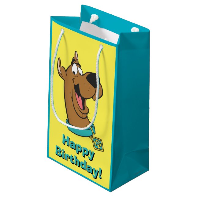 Sacola Para Presentes Pequena Rosto Feliz Scooby-Doo (Verso inclinado)
